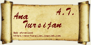 Ana Turšijan vizit kartica